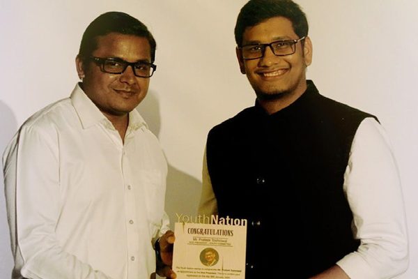 Prateek Tosniwal being interviewed by financial media